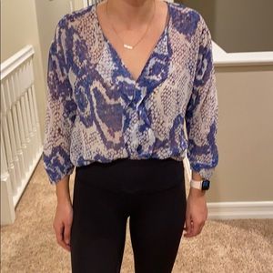 RBL purple and grey Chiffon blouse